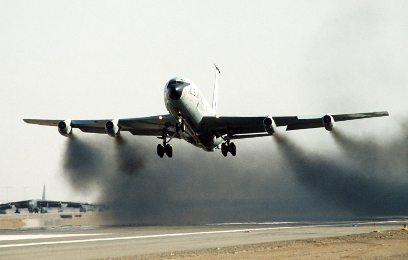 KC-135A take-off with water injection