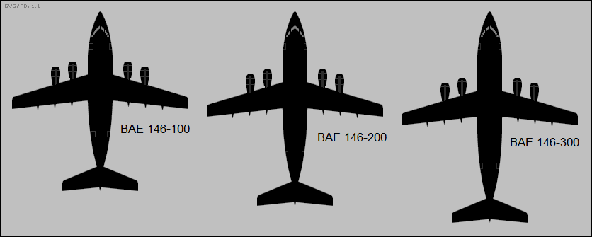 BAE 146-100, BAE 146-200, BAE 146-300