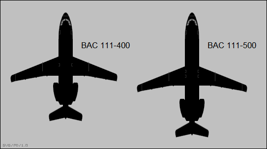 BAC One-Eleven Series 400 versus Series 500