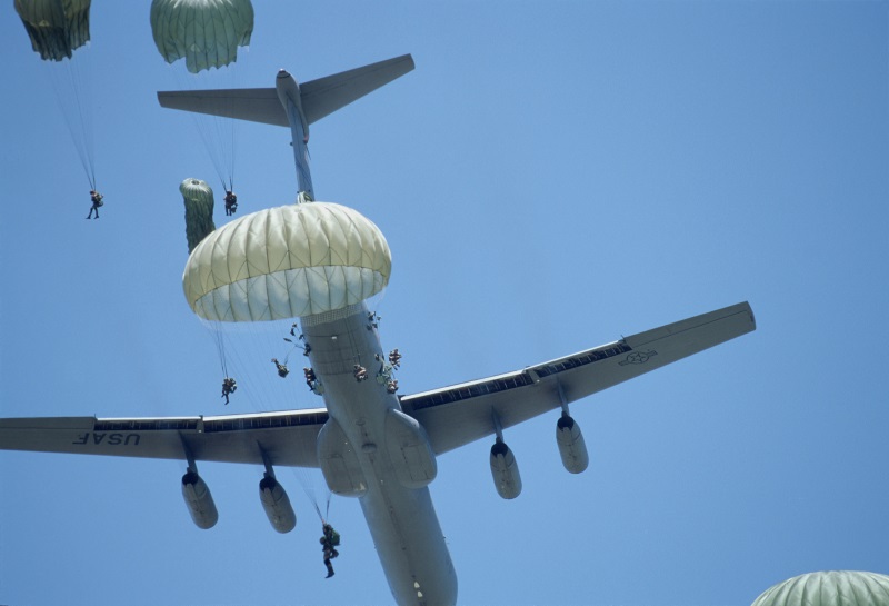 C-1414B dropping paratroops