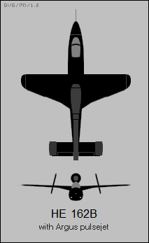 Heinkel He 162B with Argus pulsejet