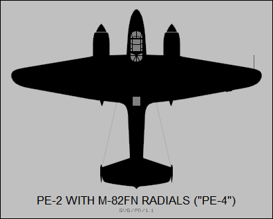 Petlyakov Pe-2 with MF-82N radials (Pe-4)