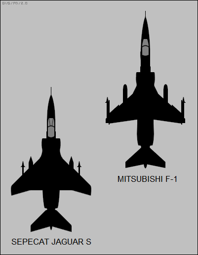 Mitsubishi F-1 versus Jaguar