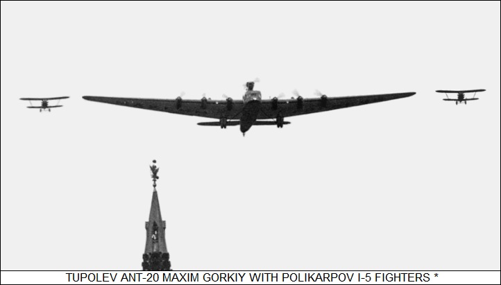 Tupolev ANT-20 Maxim Gorkiy with I-15s