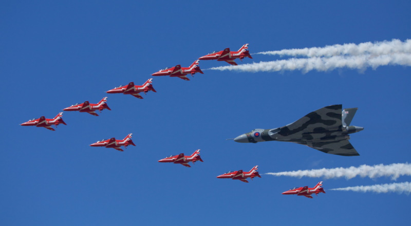 Vulcan with Red Arrows