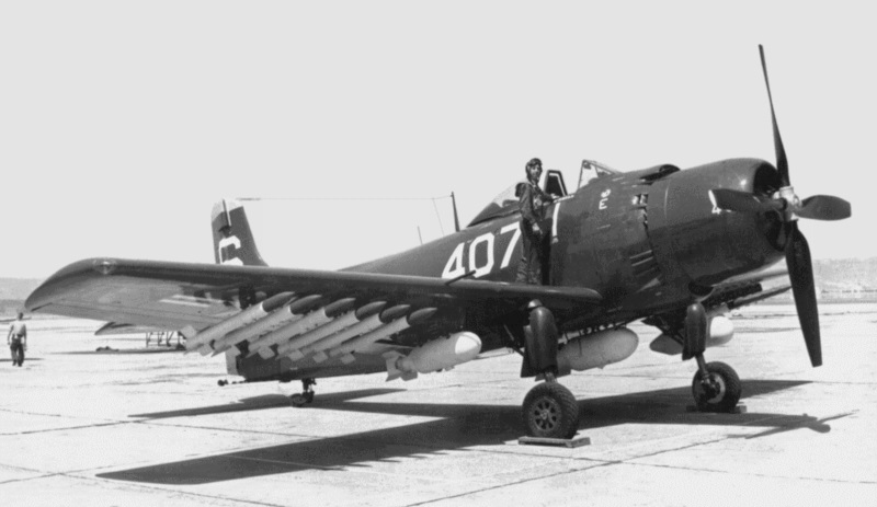 early model Skyraider with HVARs
