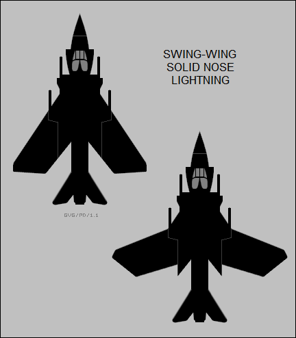 swing-wing solid nose EE Lightning